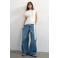 TOPSHOP regular waist barrel jeans - medium blue denim