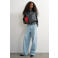 TOPSHOP blouse met krijtstreep - grijs