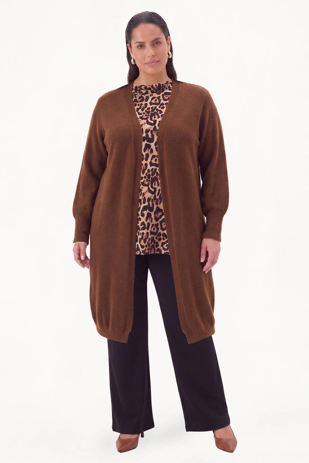 YOEK Plus Size vest - bruin