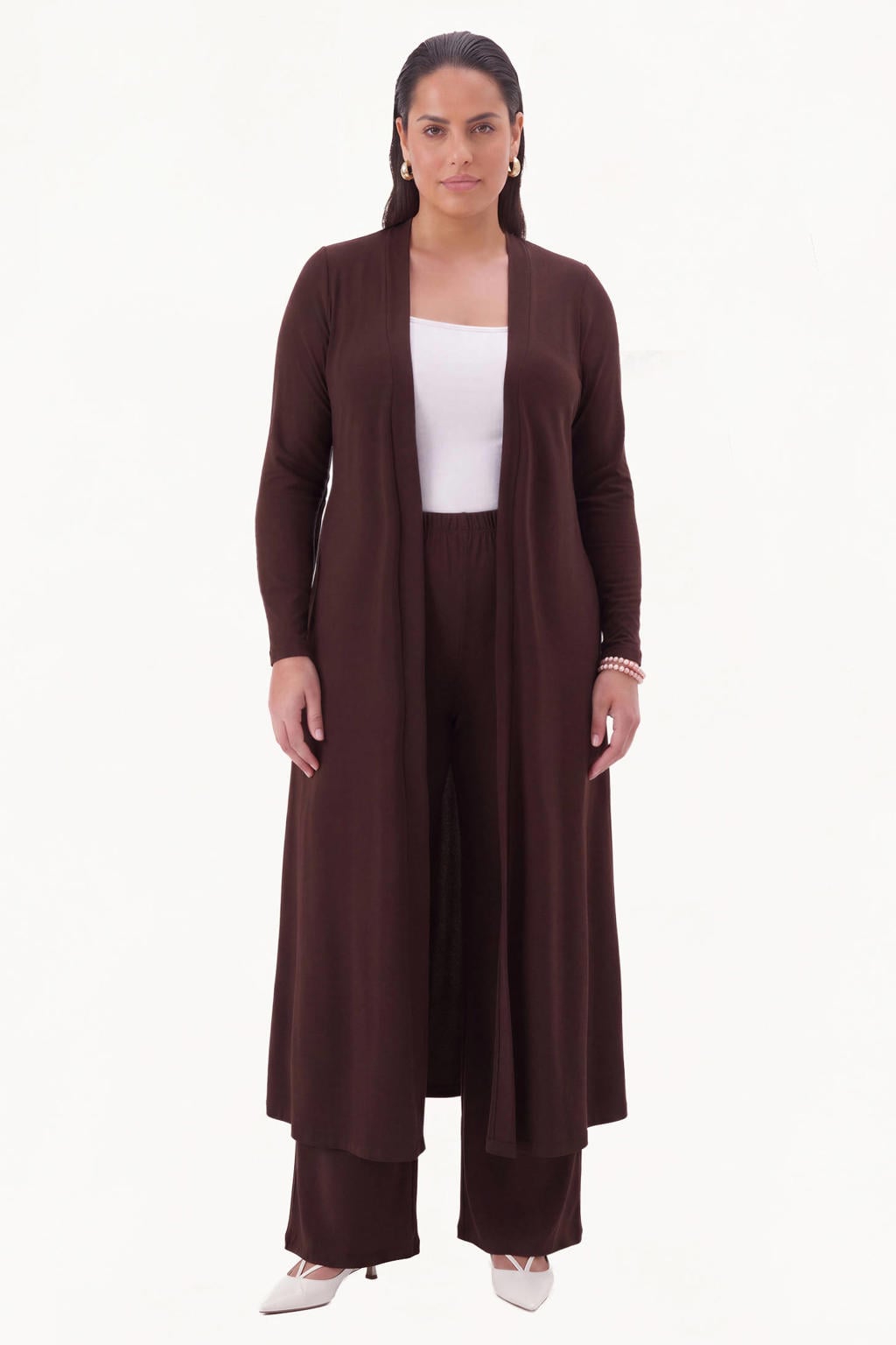 YOEK Plus Size vest - bruin
