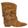 Shoecolate Jilly suède western laarzen met franjes - cognac