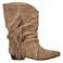 Shoecolate Jilly western suède laarzen met franjes - taupe