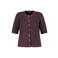 MS Mode Plus Size gebreid vest met wol - aubergine