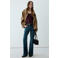 Mango top met krijtstreep - rood/blauw