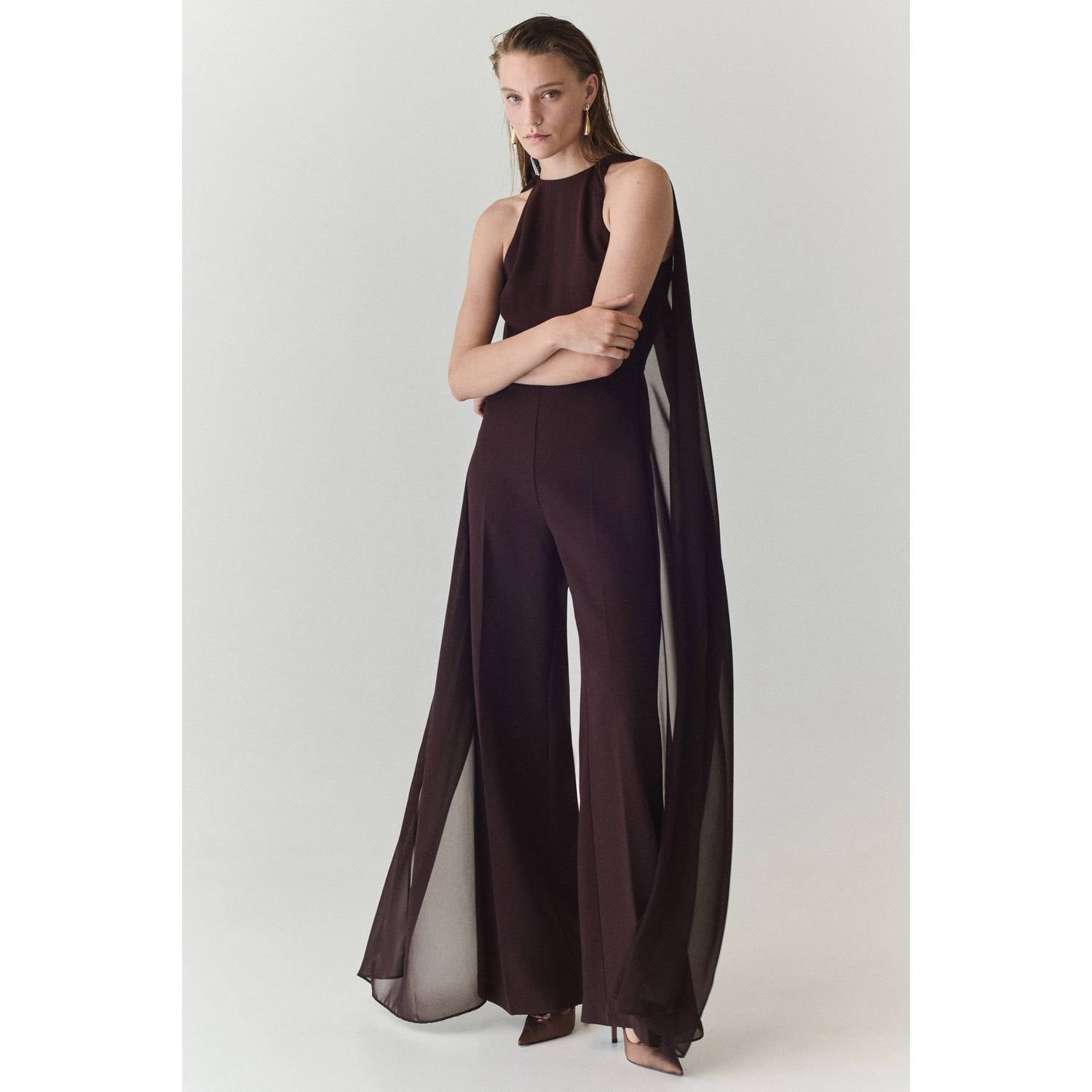 Mango jumpsuit bruin