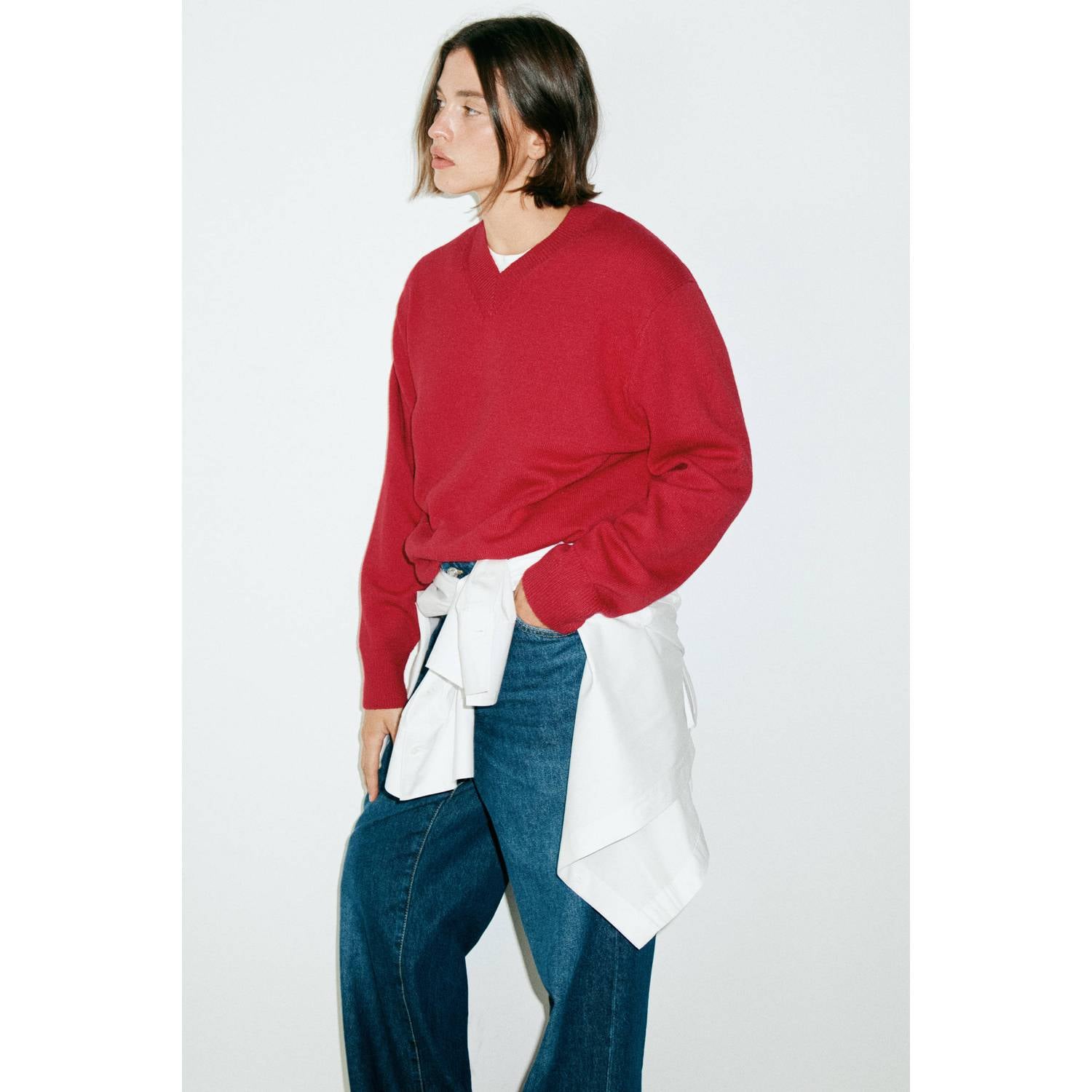 Mango gebreide trui rood