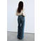Mango wide leg jeans - donkerblauw