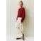 Mango Kids regular waist wide leg gebloemde jeans met borduursels - ecru/rood