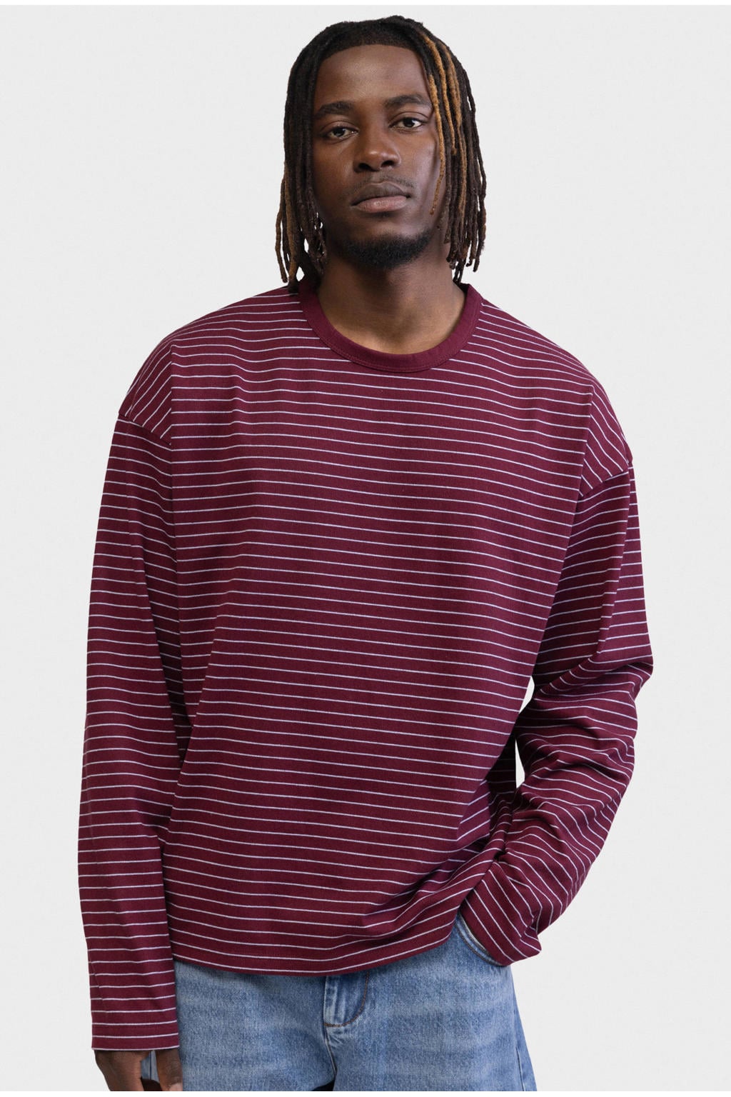 Redefined Rebel boxy gestreepte longsleeve - winetasting