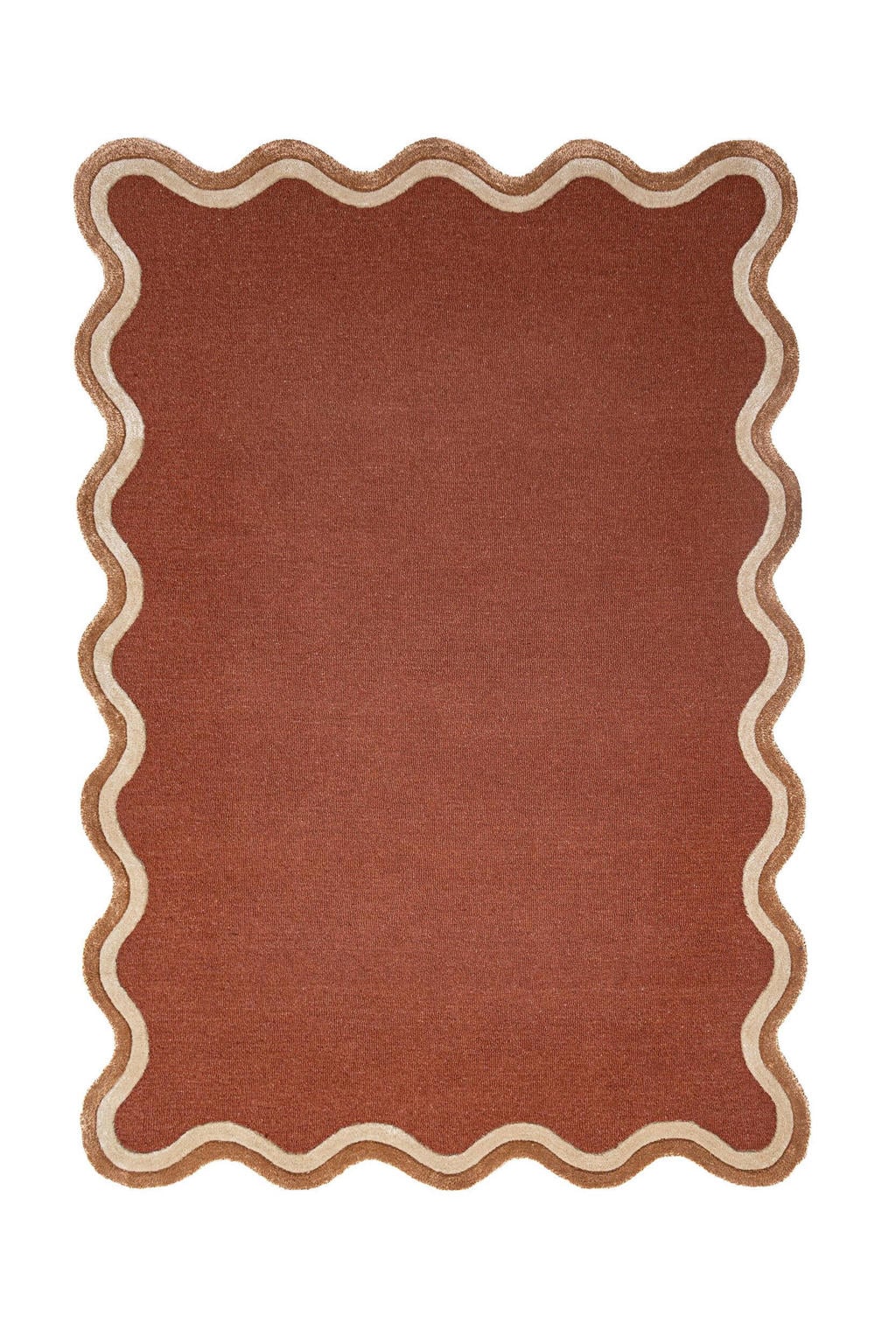 Flair Rugs laagpolig wollen rechthoekig vloerkleed 290x200 cm - terra
