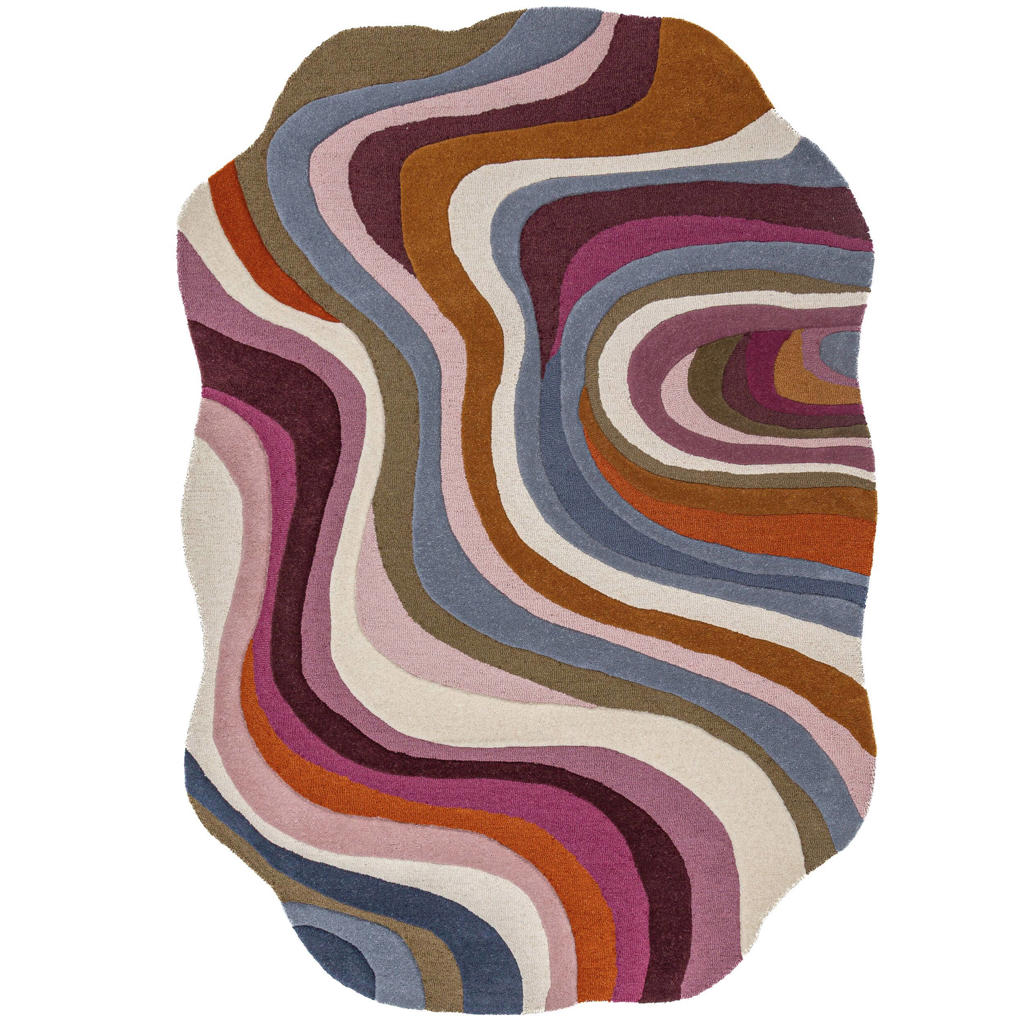 Flair Rugs laagpolig ovale wollen vloerkleed 200x140 cm - meerkleurig