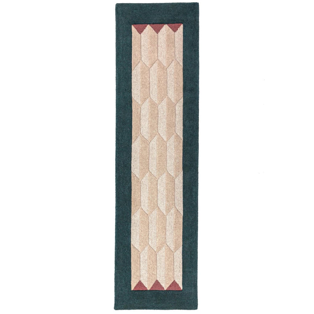 Flair Rugs laagpolig rechthoekige wollen vloerkleed 230x60 cm - blauw