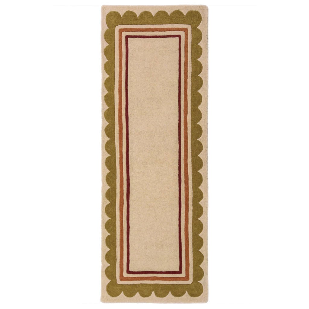 Flair Rugs laagpolig wollen rechthoekige loper met print 230x80 cm - meerkleurig