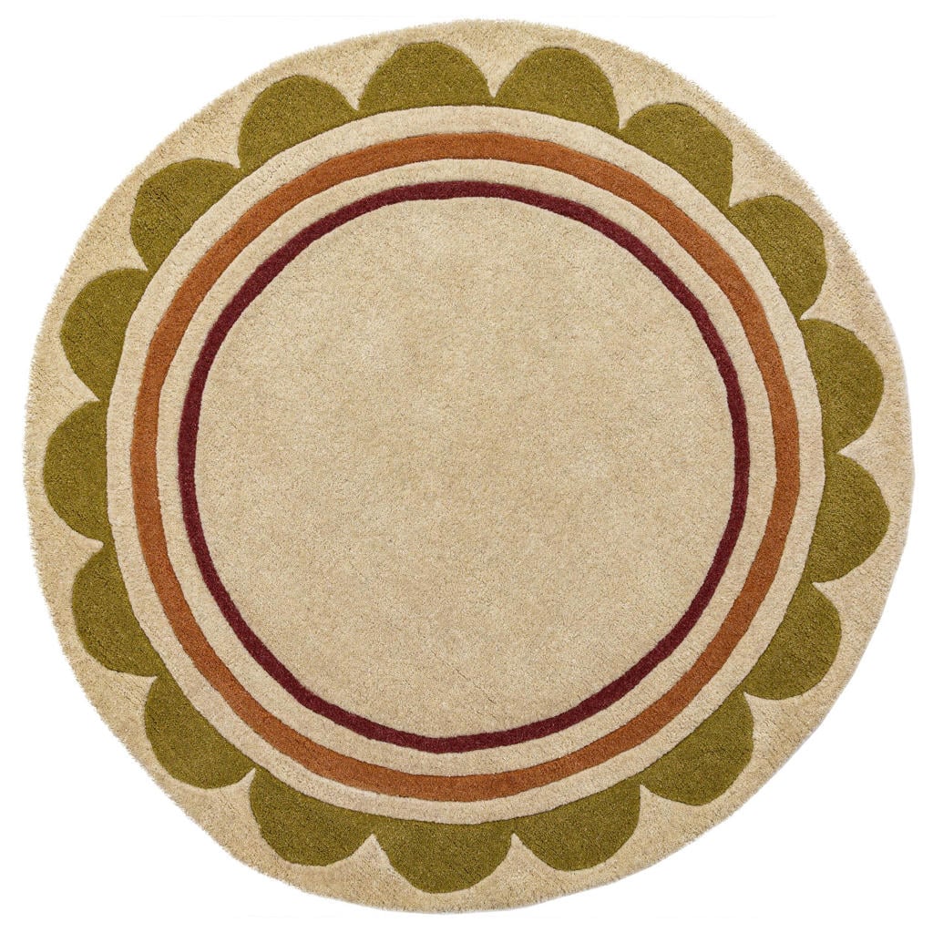 Flair Rugs laagpolig wollen vloerkleed 120x120 cm - meerkleurig