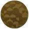 Flair Rugs laagpolig ronde wollen vloerkleed met print 160x160 cm - olijfgroen