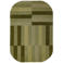 Flair Rugs laagpolig ovale wollen vloerkleed met print 230x160 cm - groen