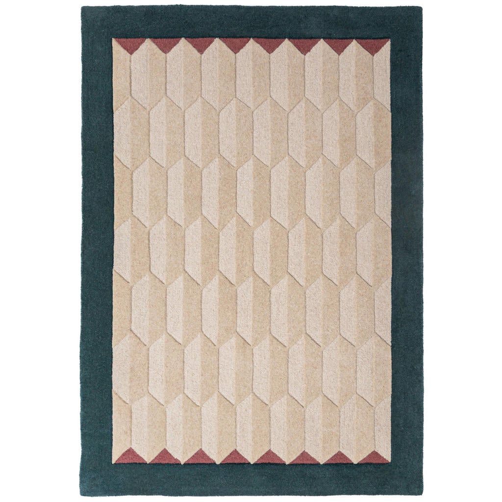 Flair Rugs laagpolig rechthoekige wollen vloerkleed 290x200 cm - blauw