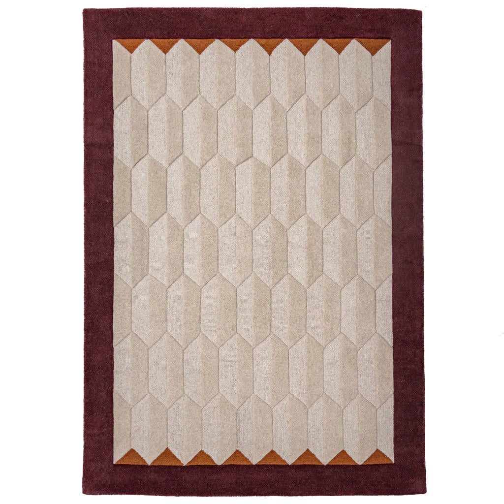 Flair Rugs laagpolig rechthoekige wollen vloerkleed 290x200 cm - rood