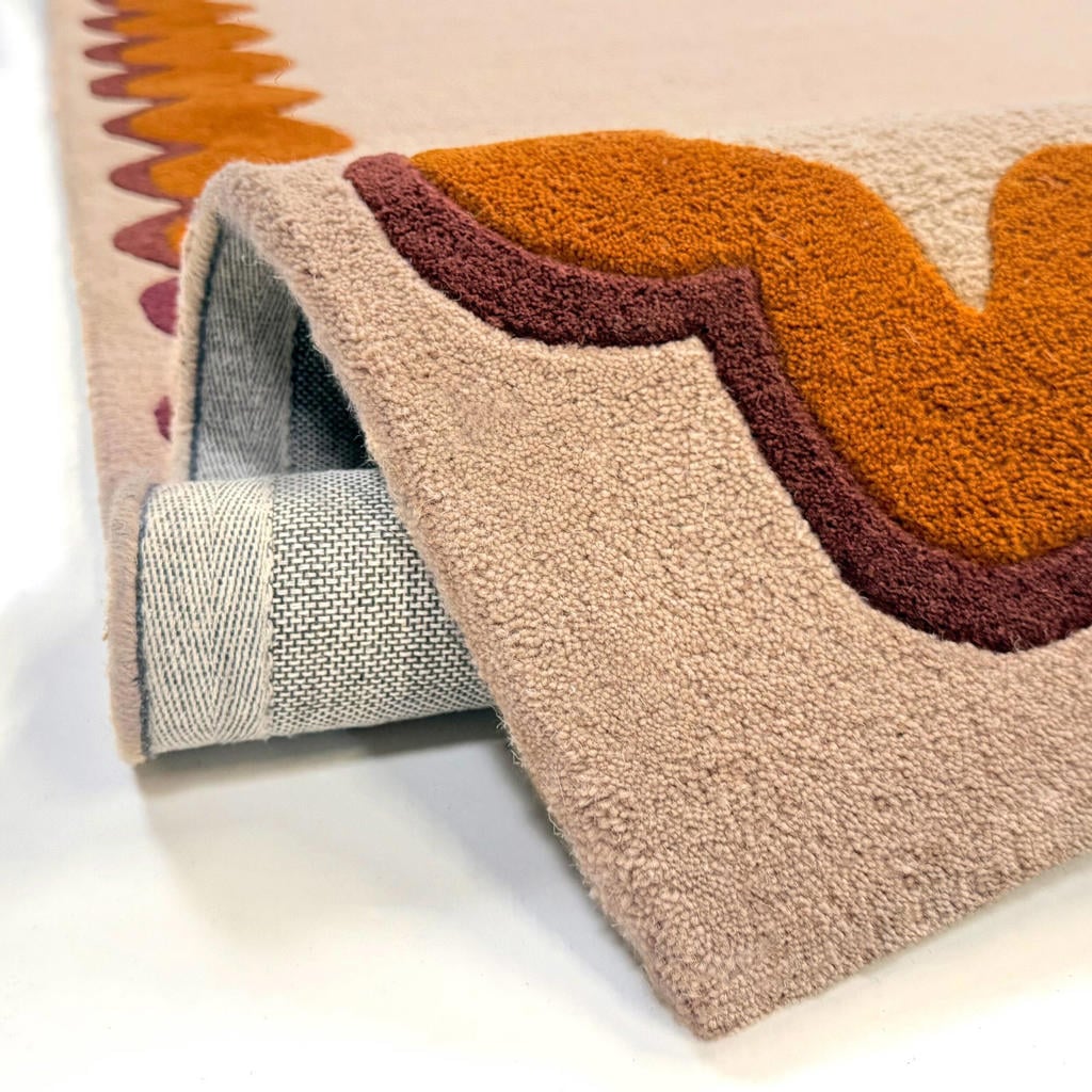Flair Rugs laagpolig rechthoekige wollen vloerkleed 230x80 cm - oranje
