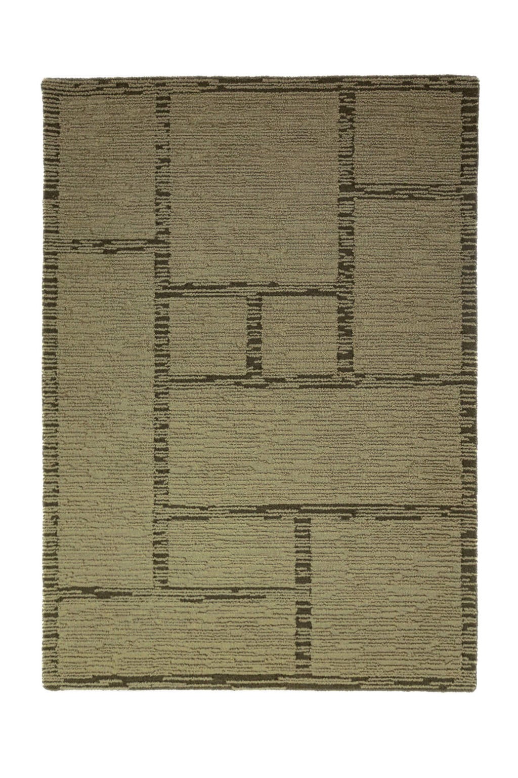 Flair Rugs hoogpolig rechthoekige wollen vloerkleed 290x200 cm - groen
