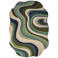 Flair Rugs laagpolig ovale wollen vloerkleed met print 200x140 cm - groen