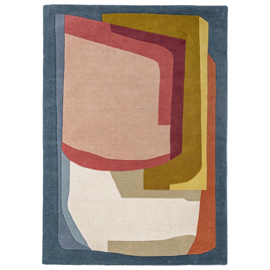 Flair Rugs laagpolig wollen vloerkleed met print 290x200 cm - meerkleurig