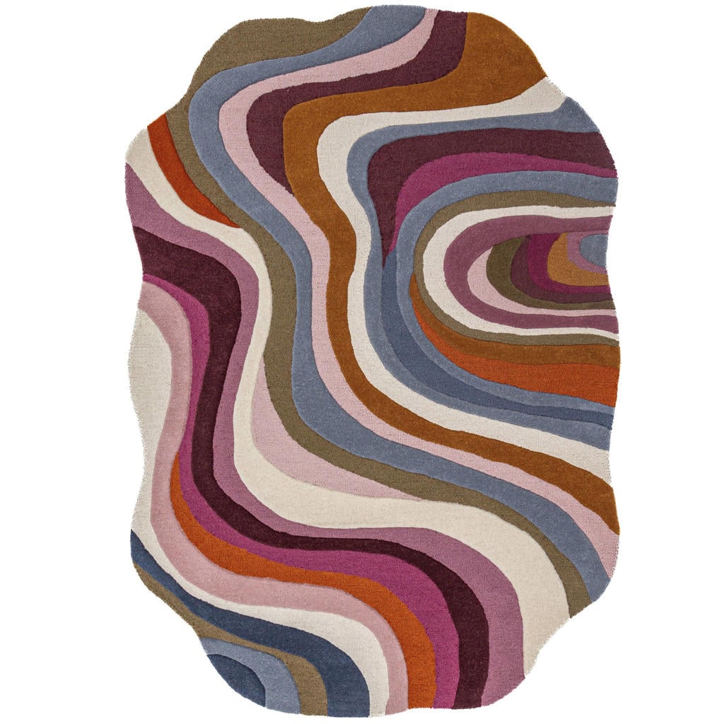 Flair Rugs laagpolig ovale wollen vloerkleed 290x200 cm - meerkleurig