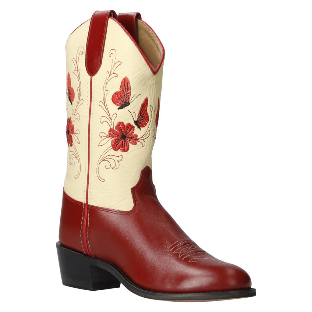 Bootstock Bloom Red western leren cowboy boots - rood/ecru