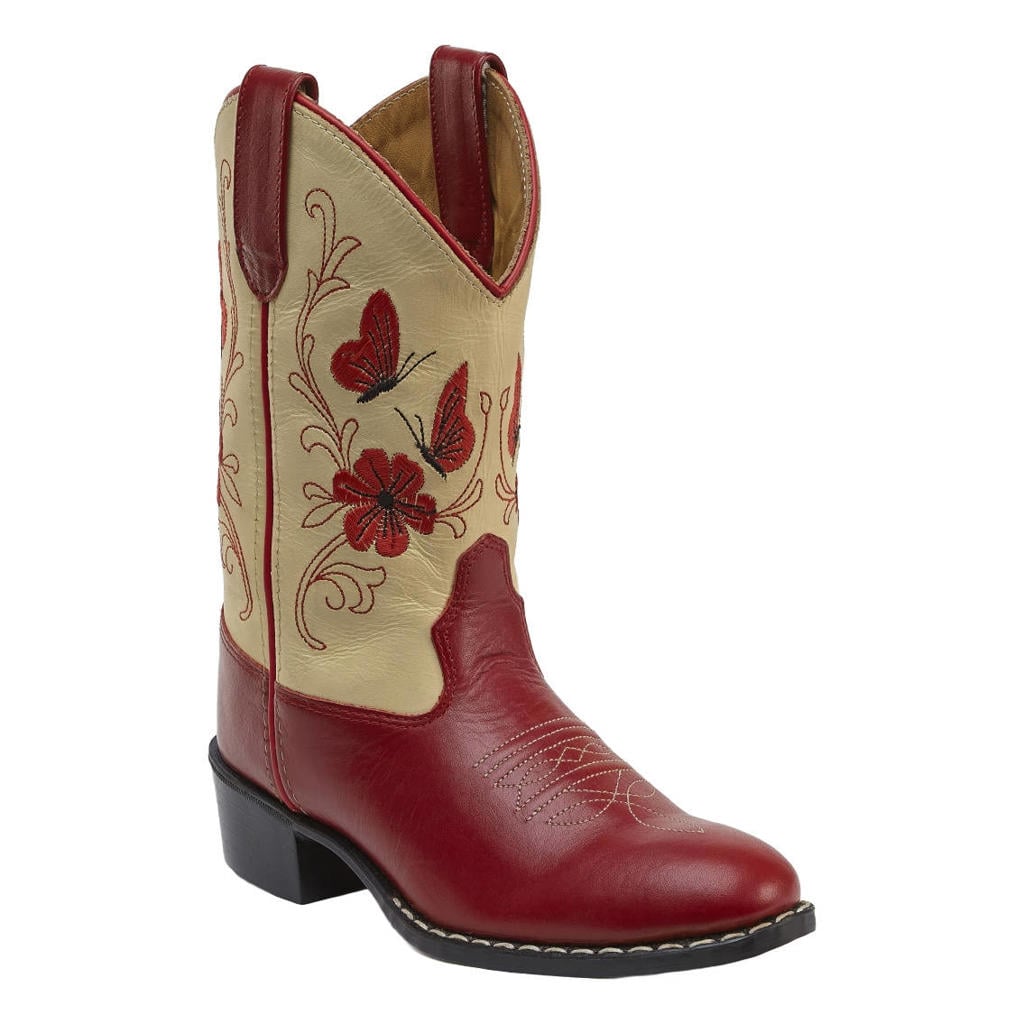 Bootstock western leren laarzen - rood/ecru
