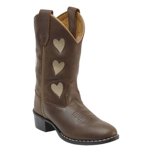Bootstock western leren laarzen met hartjes bruin