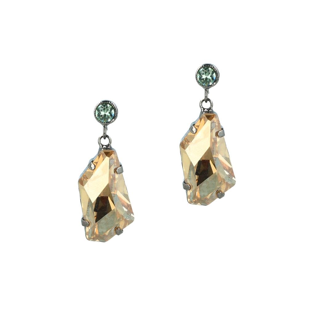 Otazu gold plated oorbellen met Swarovski Kristallen Aurora Glint
