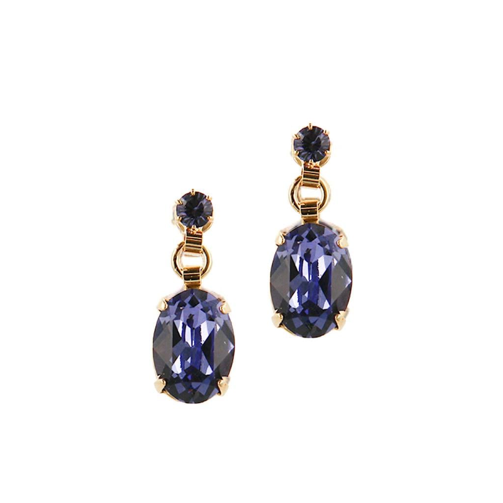 Otazu gold plated oorbellen met Swarovski Kristallen Antique Velvet Purple