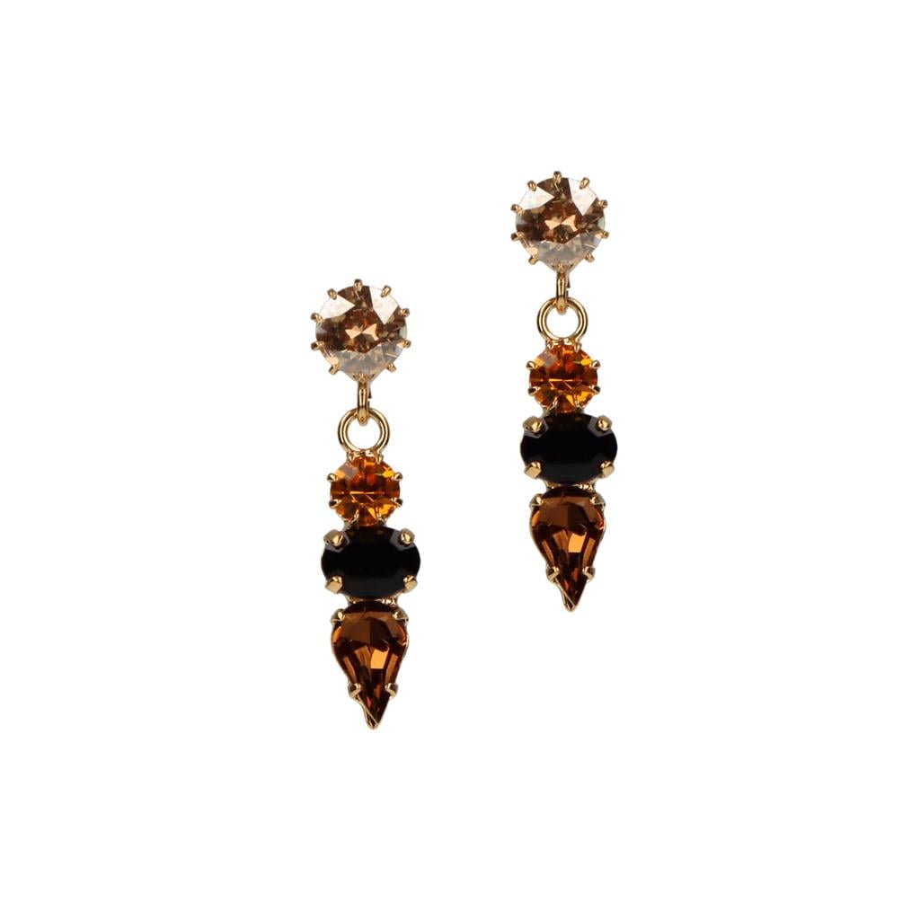 Otazu gold plated oorbellen met Swarovski Kristallen La Bloemen Maroon