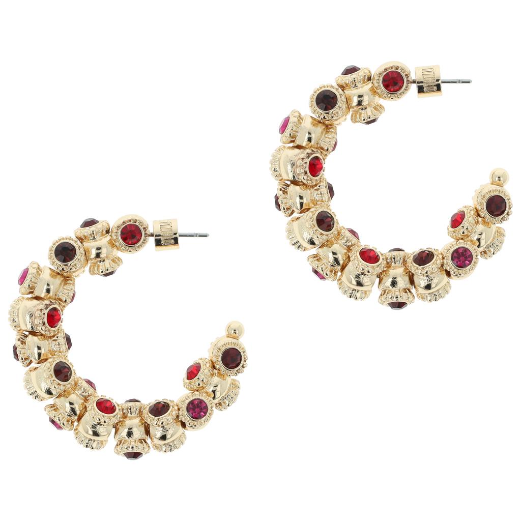 Otazu gold plated oorbellen met Swarovski Kristallen Vintage Barrel Siam