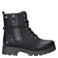 Mustang veterboots met profielzool en logo - zwart