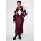 MS Mode gebreide geruite trui met wol - donkerrood/beige/roze