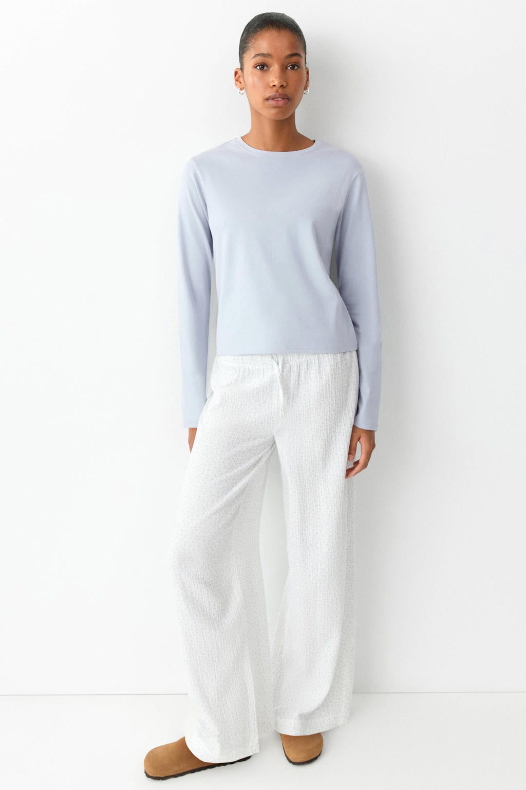 MANGO TEEN pyjama met print - lichtblauw/ecru