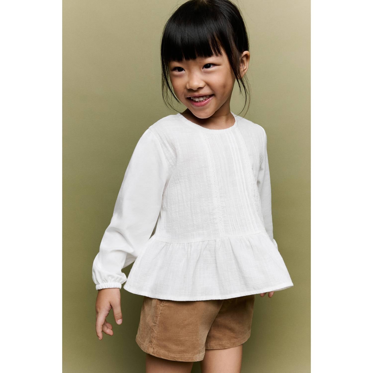 Mango Kids blousetop met ruches wit
