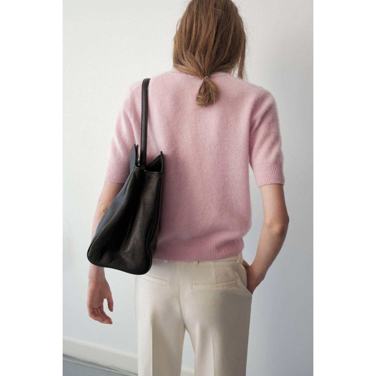 Mango wollen gebreide trui roze