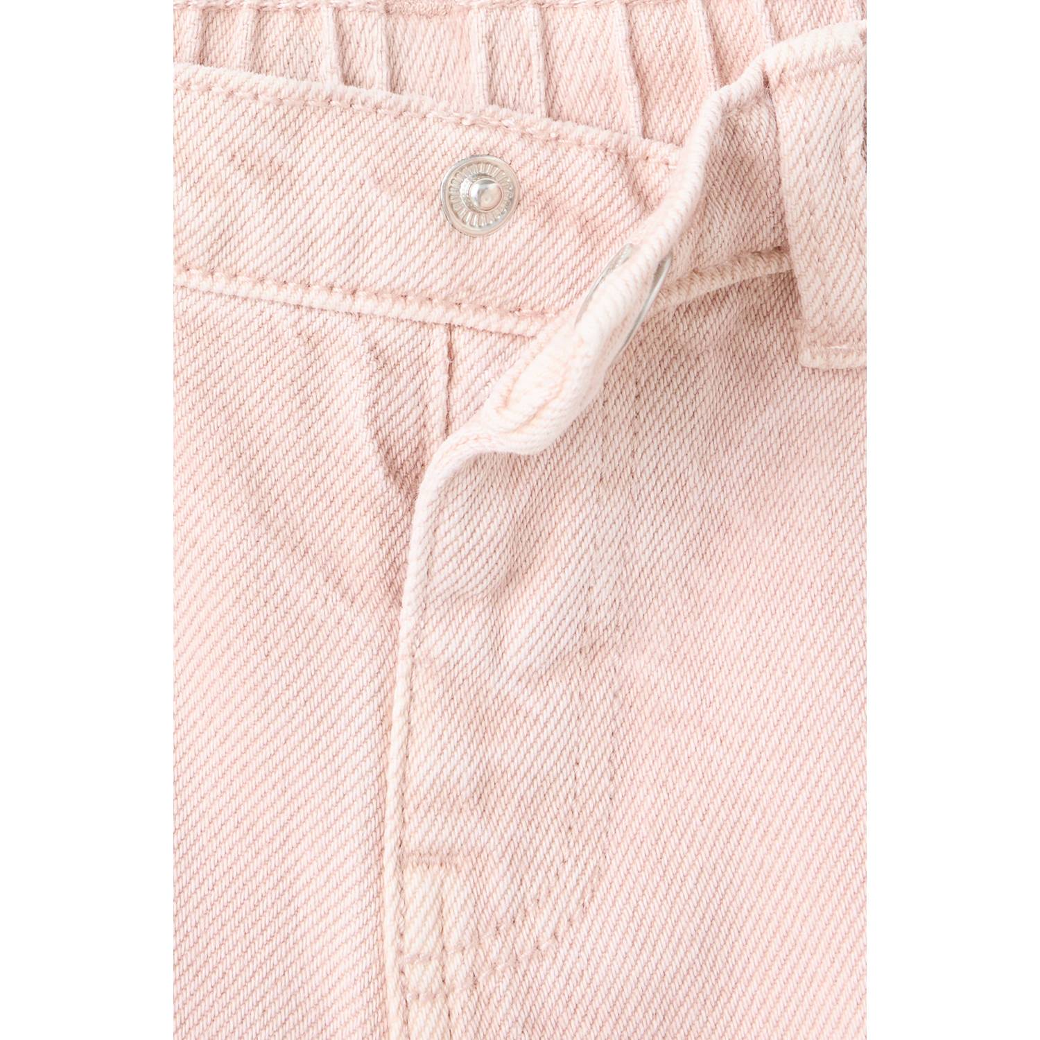 Mango Kids wide leg jeans met plooien pastelroze