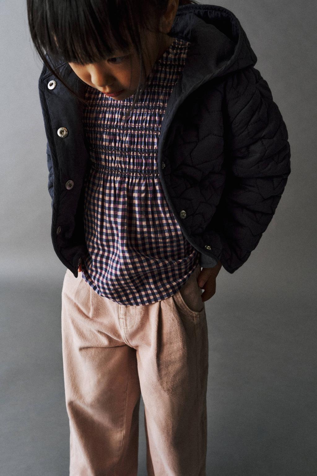 Mango Kids wide leg jeans met plooien - pastelroze