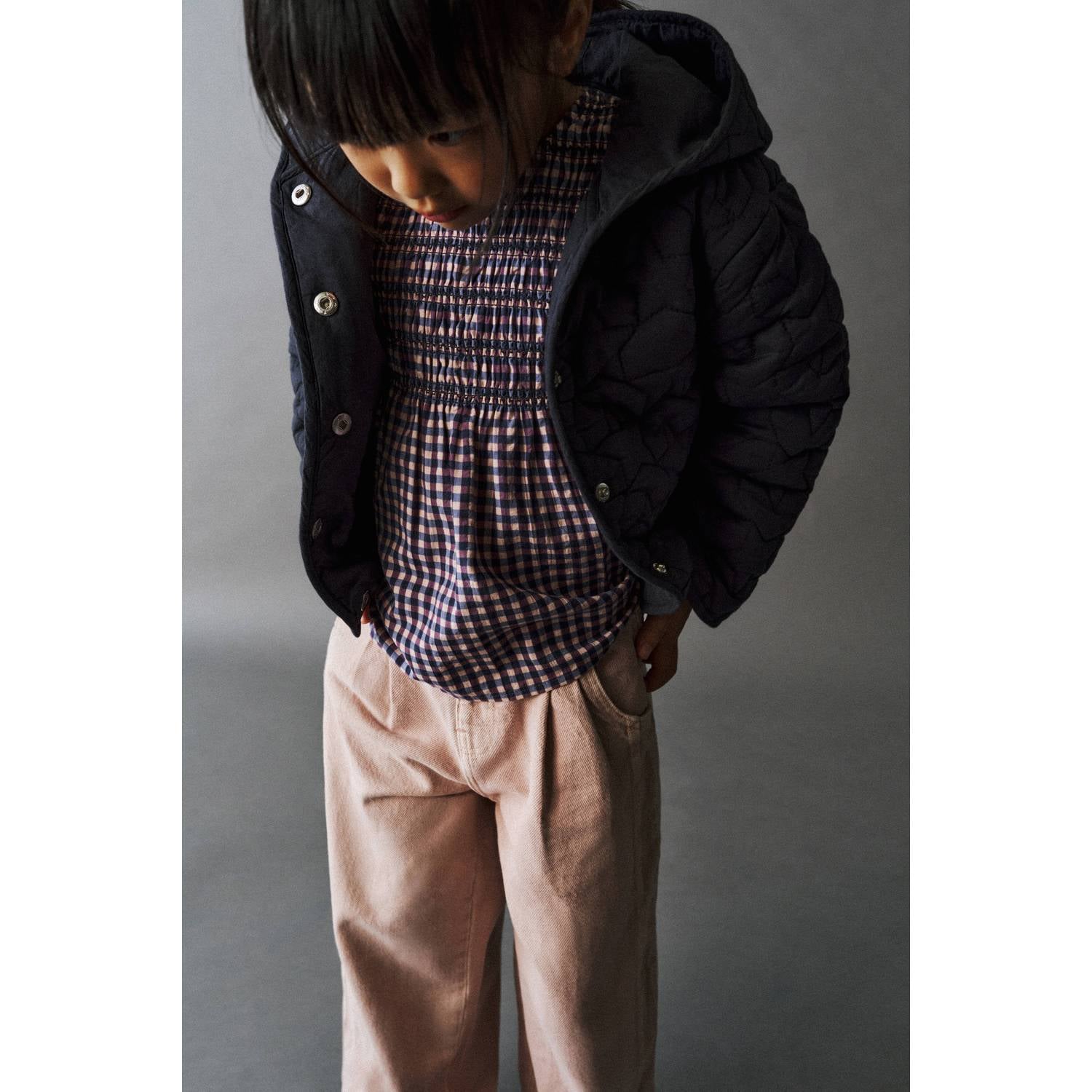 Mango Kids wide leg jeans met plooien pastelroze