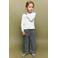 Mango Kids wide leg jeans met panterprint - grijs
