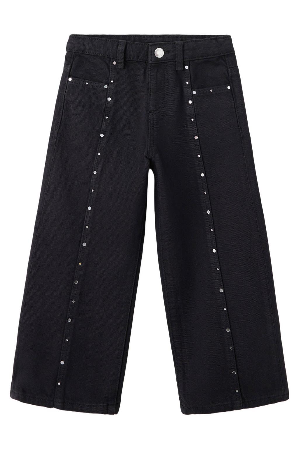 Mango Kids straight leg jeans met studs - changeant grijs