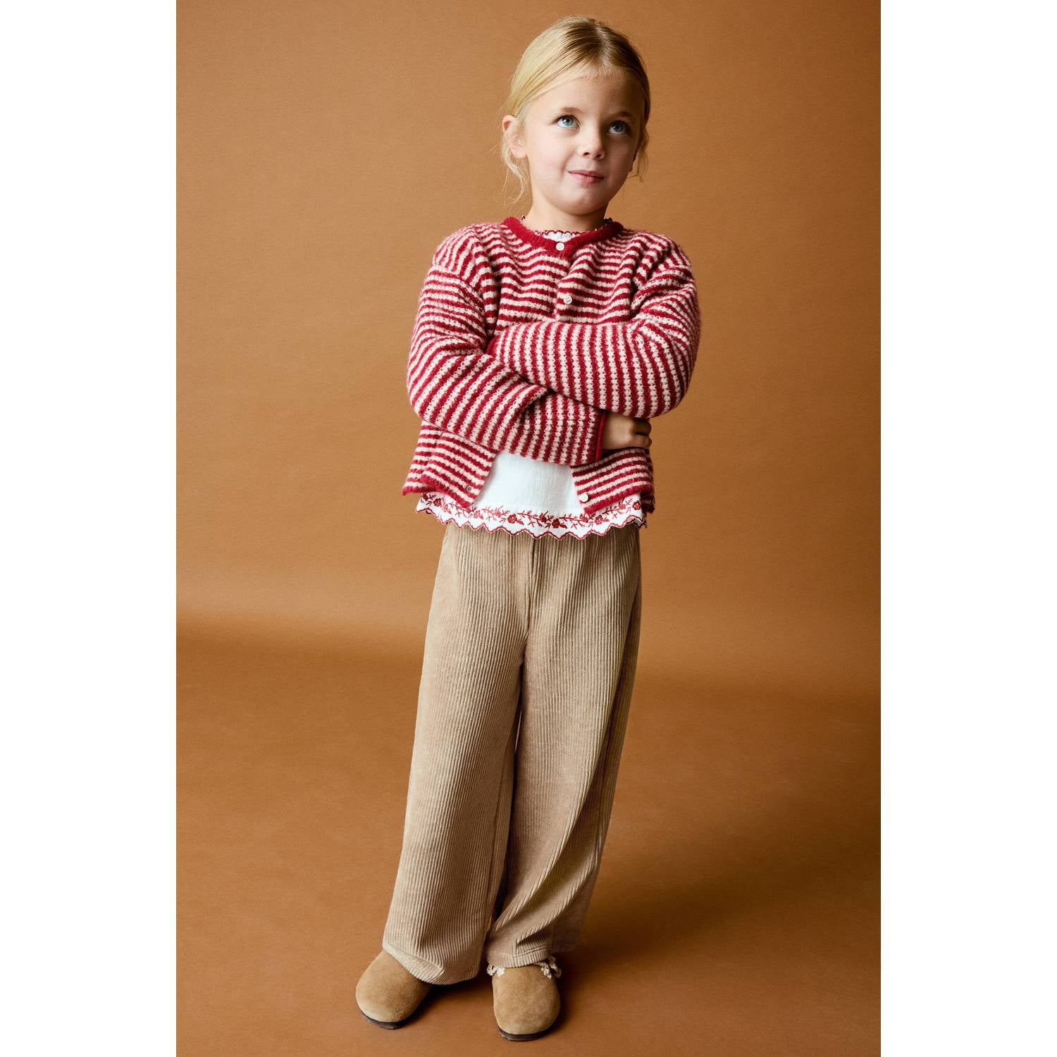 Mango Kids corduroy casual broek beige