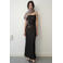 Mango maxi jurk met broderie - zwart