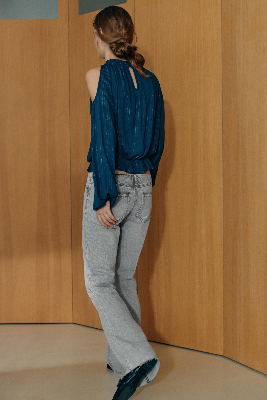 MANGO TEEN blousetop met glitters - blauw