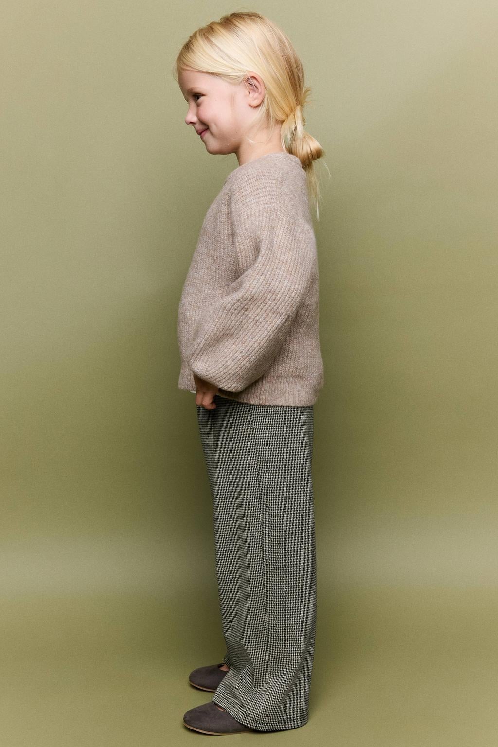 Mango Kids pied-de-poule casual broek - bruin/ecru