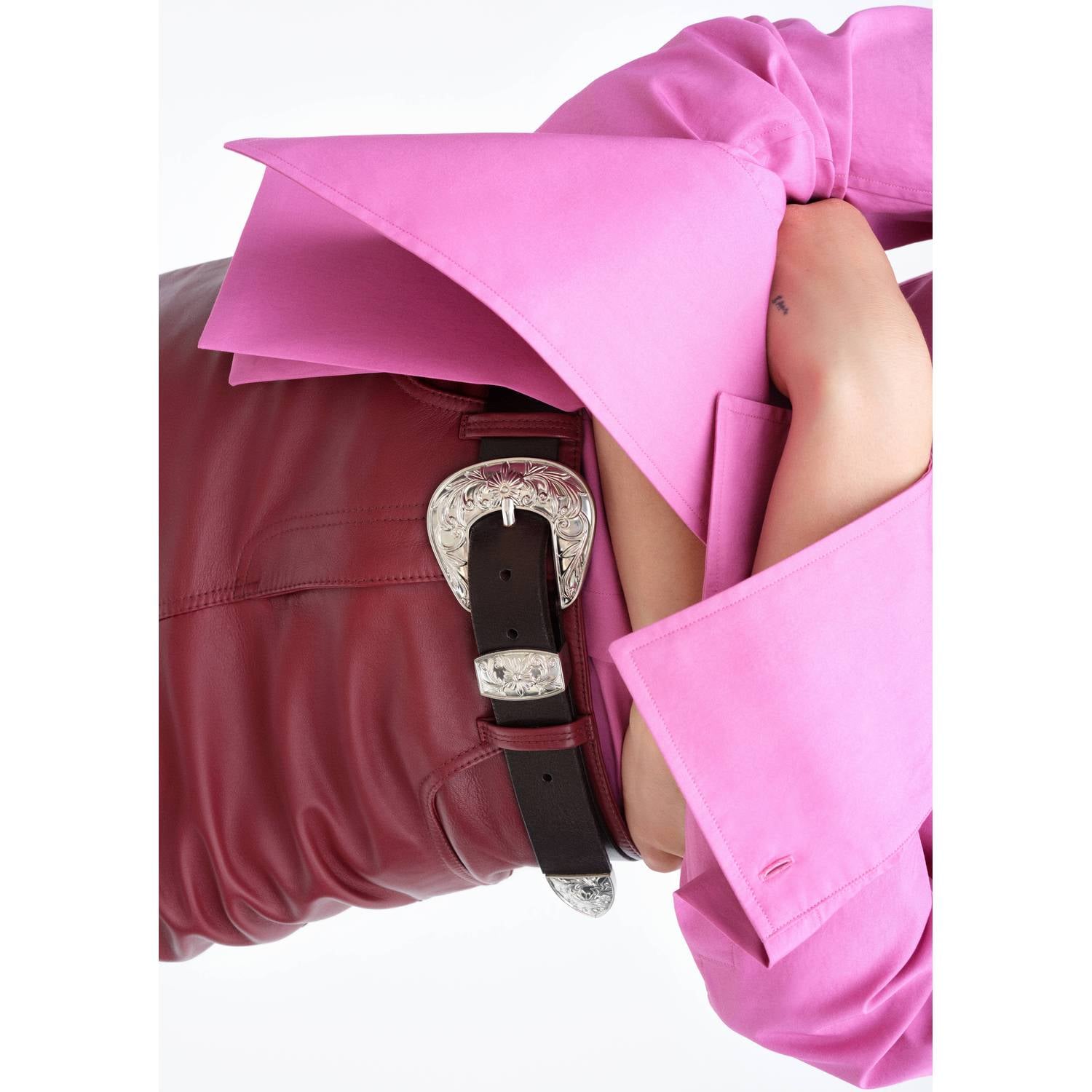 Mango Blouse met afneembare strik roze