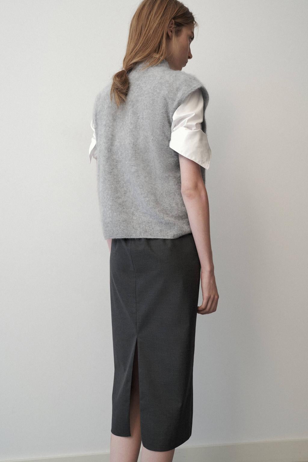 Mango wollen top - grijs